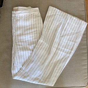 Striped Linen Wide-leg Pants